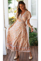 Boho Maxi Dress, Wild Rose in Pink Old Rose