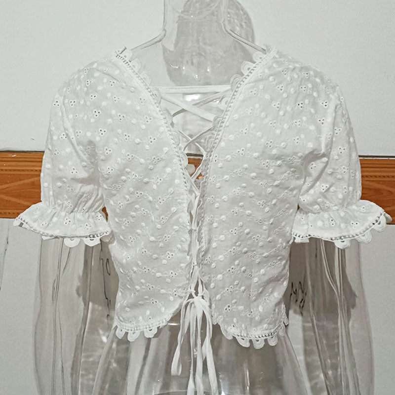 Boho Tops for Women, Boho Tops for Women, Boho Blouse, Vintage Crop Top, Katriane in White Lace