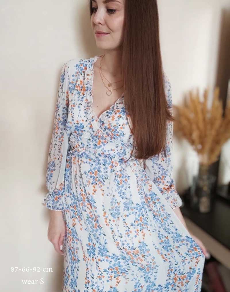 Boho Midi Dress, Ruffle Floral Lillian White