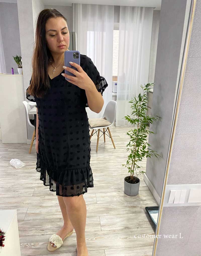 Boho Mini Dress Luna Black Polka Dot