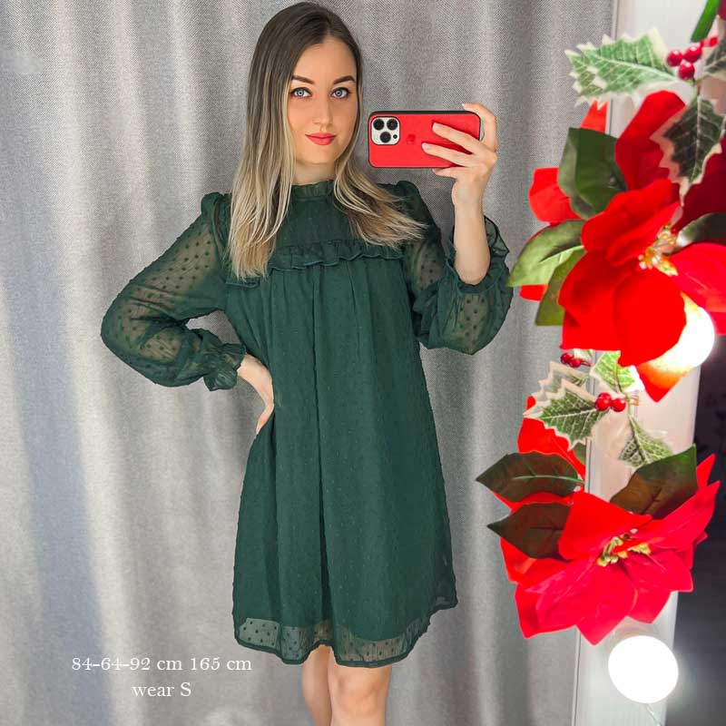 Boho Mini Dress Tunic Dress, Willow in Green