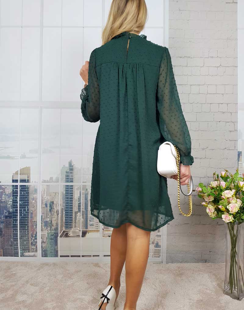 Boho Mini Dress Tunic Dress, Willow in Green