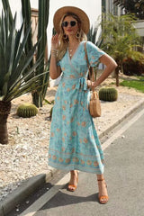 Boho Maxi Dress, Wild Rose Maya Blue