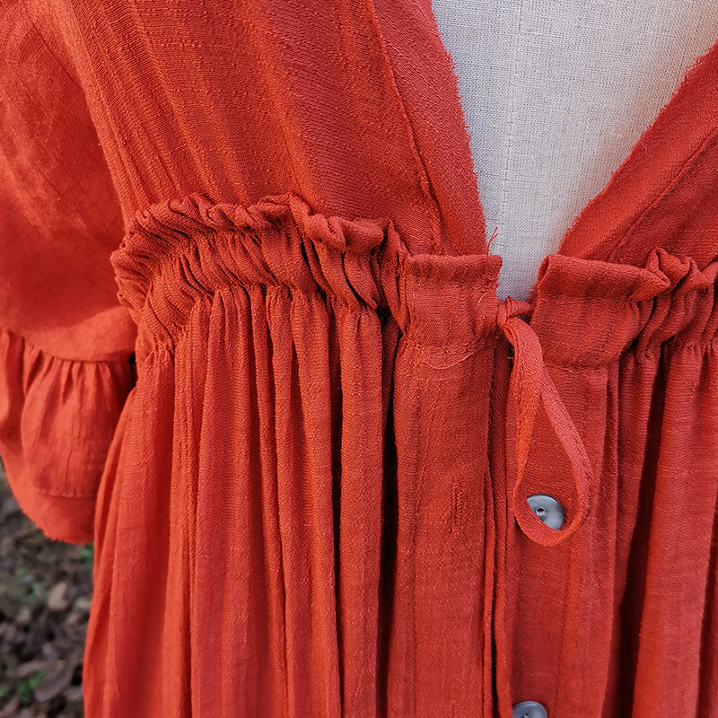 Beach Dress, Cover up Dress,, Boho Robe, Irma Gypsy in Black and Red