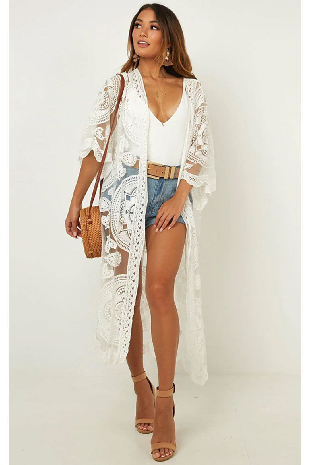 Beach Robe, Cover Up, Catalina White Lace