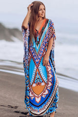 Beach Dress, Cover up Dress,, Kaftan Dress, Tribal Aster in Blue