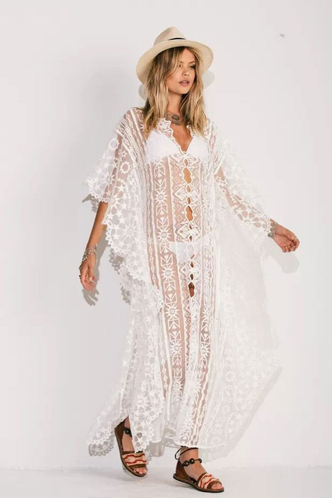 Beach Robe, Cover Up, Lace White Annabelle