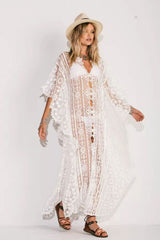 Beach Robe, Cover Up, Lace White Annabelle