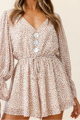 Boho Mini Dress Vintage Dress, Carole White Apricot