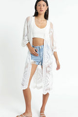 Beach Robe, Cover Up, Lace White and Black Annabelle