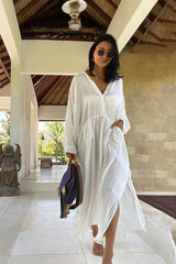 Beach Dress, Maxi Boho Dress, Martha in White