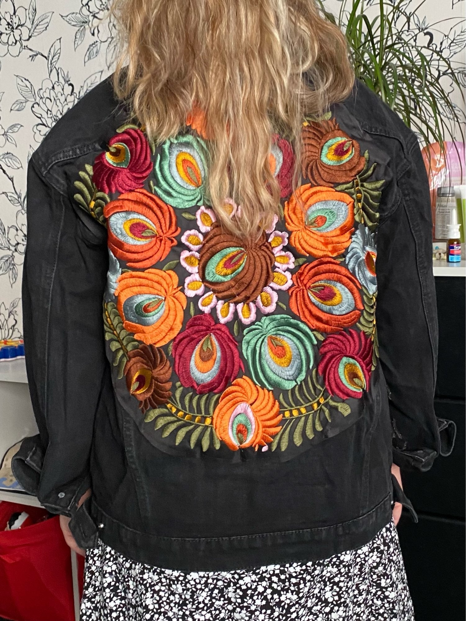 Boho Jacket, Denim Jacket for Women, Floral Embroidery Jacket Marley