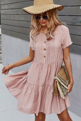 Boho Mini Dress Sundress, Amelie in Pink