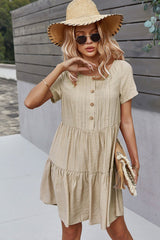 Boho Mini Dress Sundress, Amelie in Beige