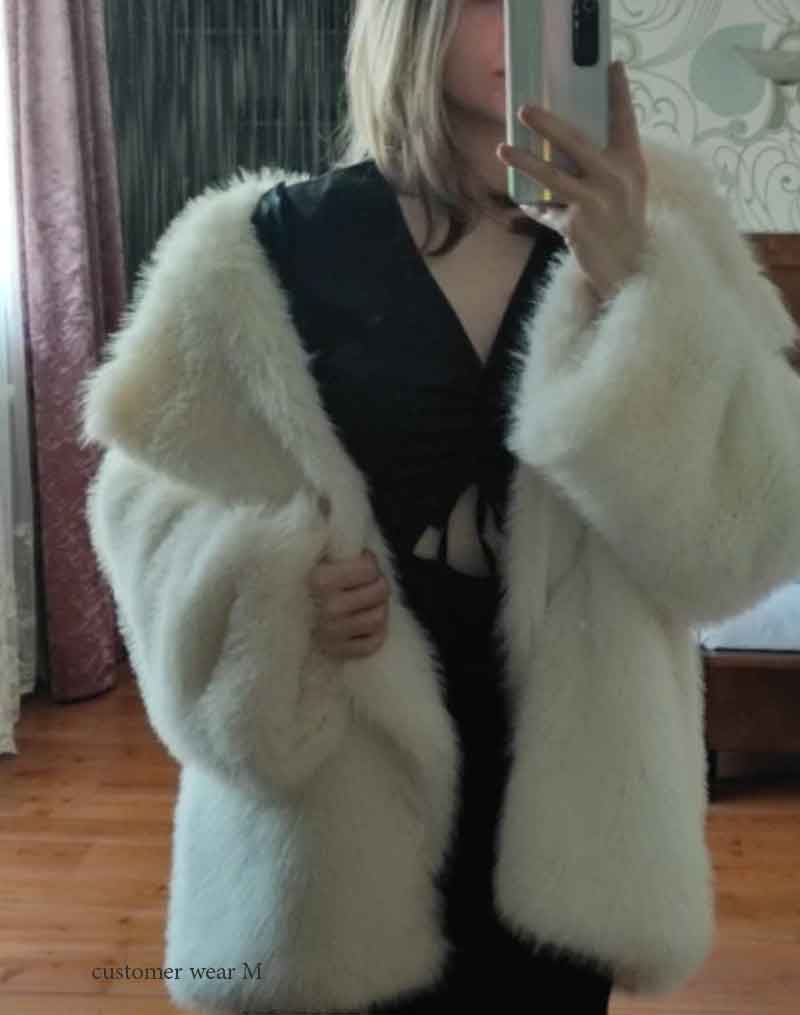 Boho Winter Coat, Fur Coat, Faux Fox Fur, Jolie in White