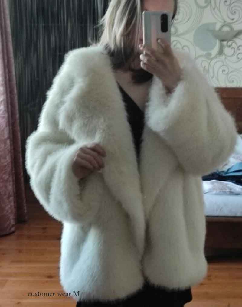 Boho Winter Coat, Fur Coat, Faux Fox Fur, Jolie in White