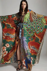 Beach Robe, Boho Robe, Peacock and Dragon