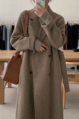 Winter Coat, Wool Coat, Long Wool Coat Women, Robe Coat Patrin in Coffee