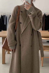 Winter Coat, Wool Coat, Long Wool Coat Women, Robe Coat Patrin in Coffee