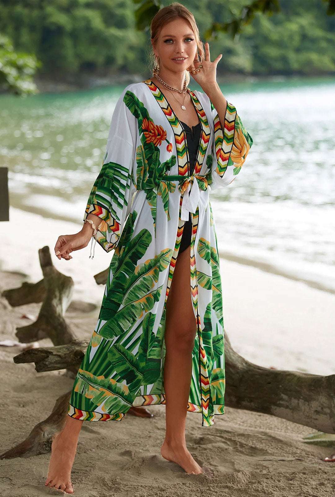 Beach Robe - Boho Robe - Summer Chic Cover-Up with Talulla Banana Leaf