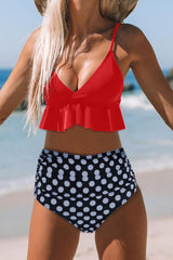 Ruffles High Waist Bikini Set