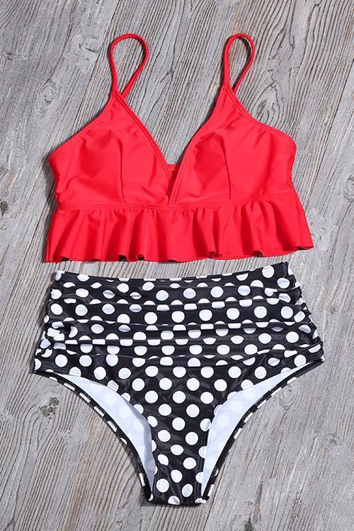 Ruffles High Waist Bikini Set