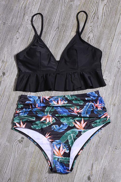 Ruffles High Waist Bikini Set