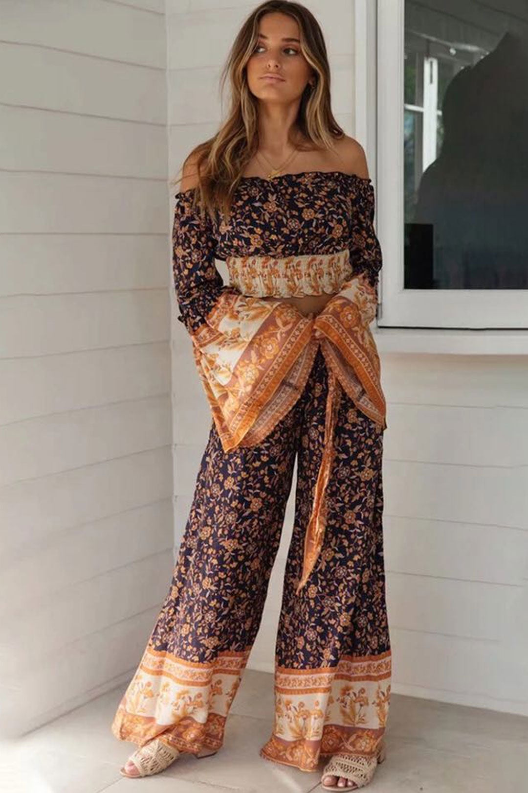 Boho Pant, Hippies Pants, Palazzo Pant, Wild Leg Pant, Jasmine in Navy Blue