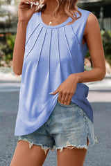 Casual Daily Solid Fold O Neck Tops