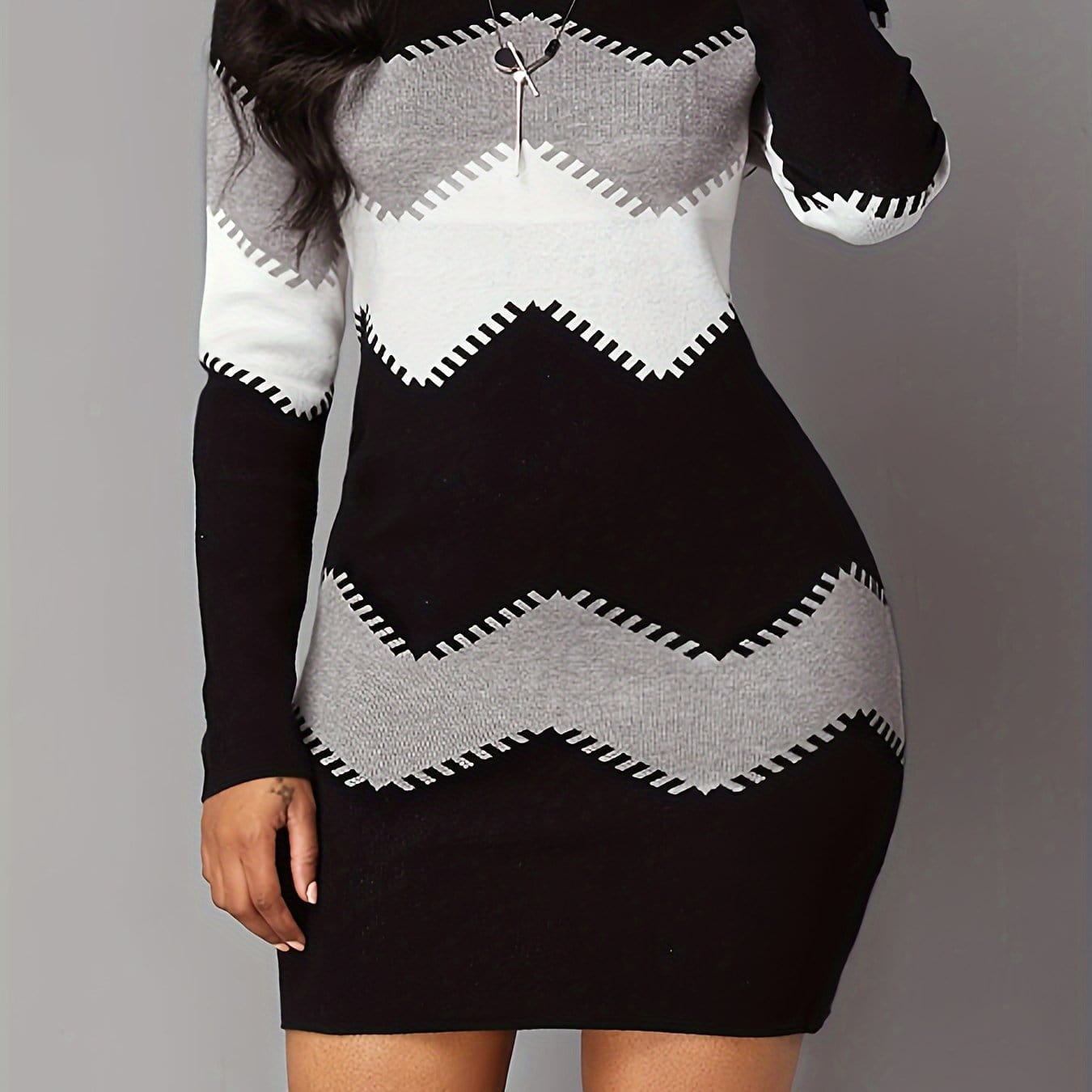 Casual Chic Color Block Bodycon Mini Dress