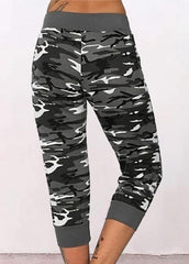 Camouflage Printed Cropped Pants