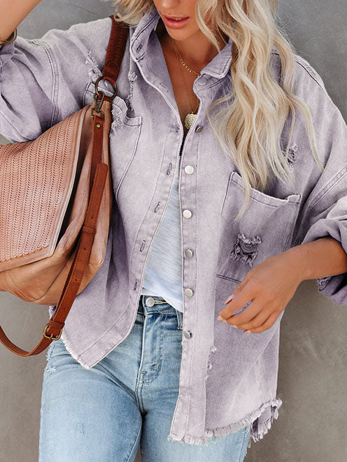 Casual Button Down Long Sleeve Top Jacket