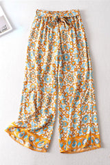 Boho Pant, Hippies Pants, Palazzo Pant, Wild Floral  in Indian Paisley Blue