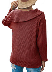 Button Long Sleeve Round Neck Shirt