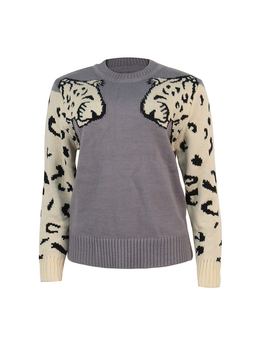 Casual Animal Print Sweater