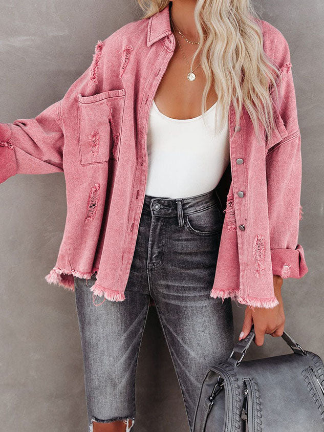 Casual Button Down Long Sleeve Top Jacket