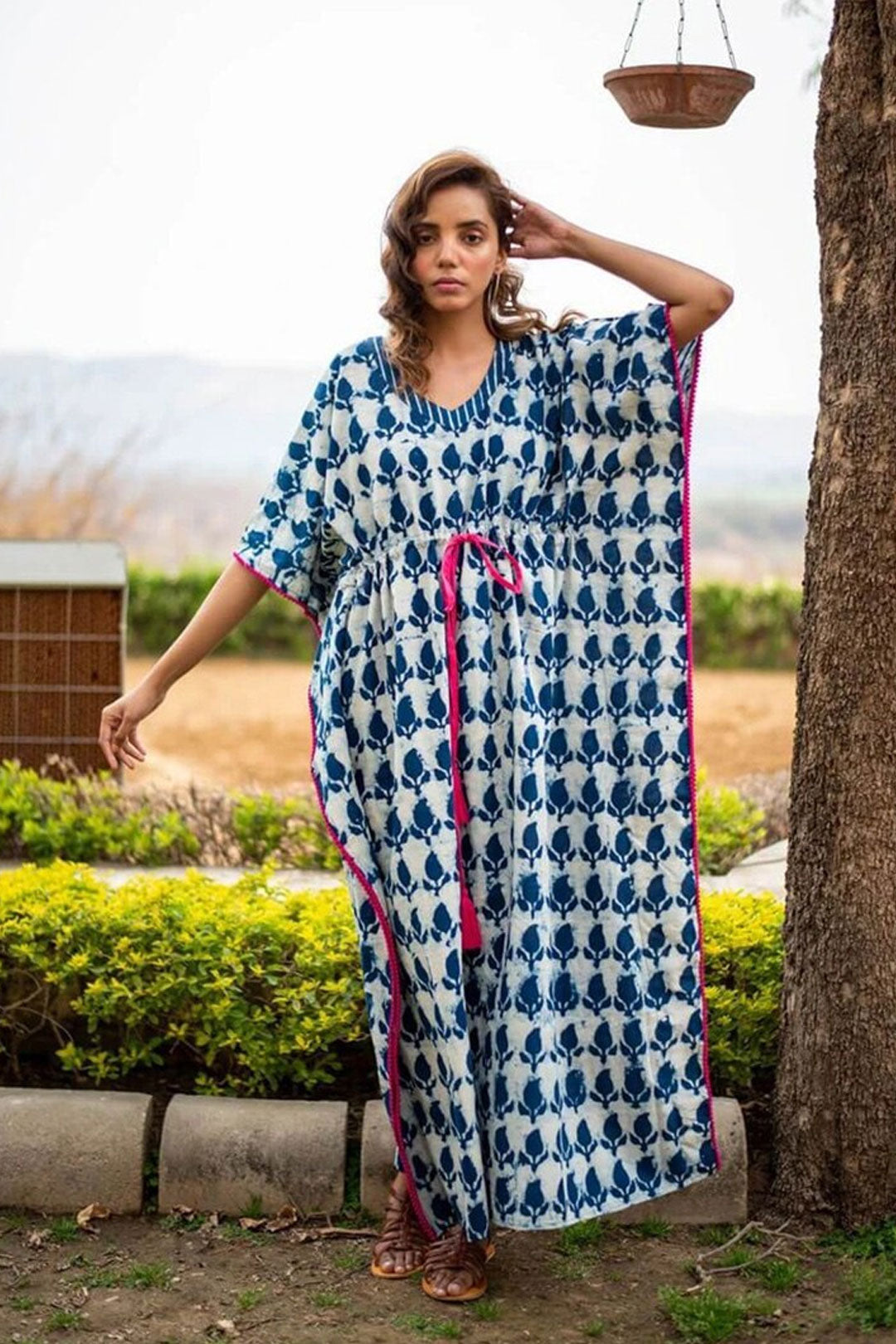 Beach Dress, Maxi Boho Dress, Kaftan Dress, Kimono Dress, Blue Indigo Ava