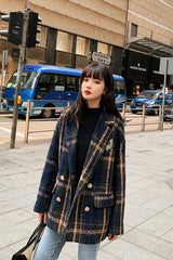 Boho Coat, Vintage Plaid Wool Coat Nellie