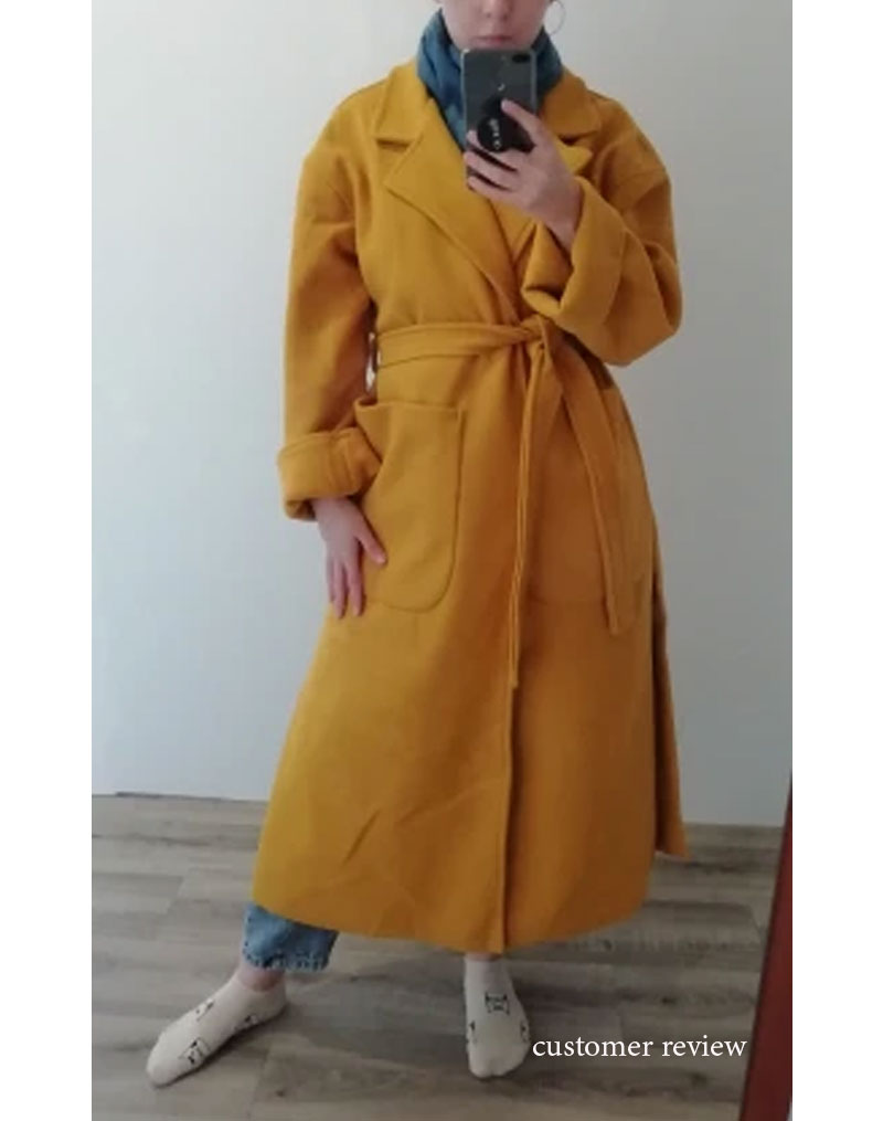 Winter Coat, Wool Coat, Long Wool Coat Women, Robe Coat Reina in Ginger