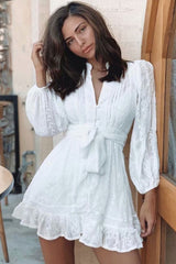 Boho Mini Dress Playdress, Romantic Palermo in White