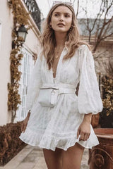 Boho Mini Dress Playdress, Romantic Palermo in White