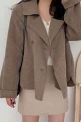 Winter Coat, Wool Coat, Wool Coat Women, Berta  in Coffee and Beige