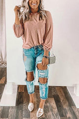 Ripped High Waist Loose Jeans