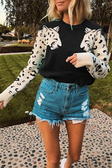 Casual Animal Print Sweater