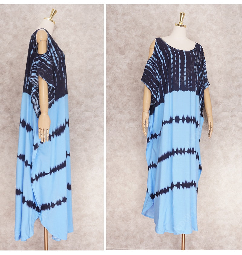 Beach Dress, Cover up Dress,, Kaftan Dress, Black & White Tie Dye Print