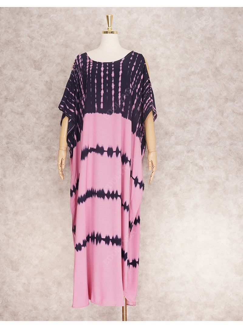 Beach Dress, Cover up Dress,, Kaftan Dress, Black & White Tie Dye Print