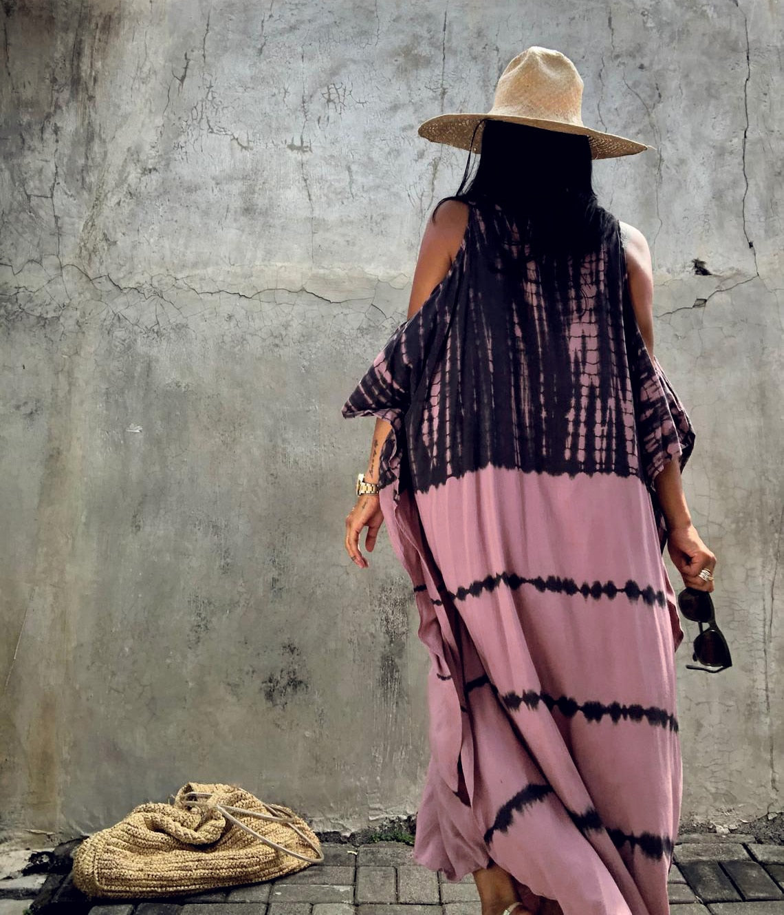 Beach Dress, Cover up Dress,, Kaftan Dress, Black & White Tie Dye Print