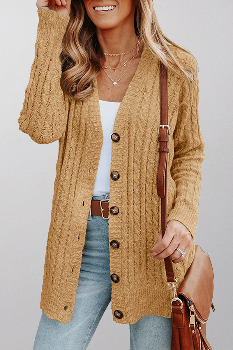 Cable Cardigan With Chunky Buttons