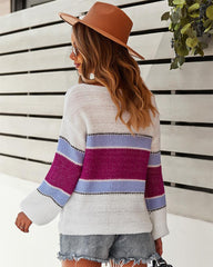 Casual Crew Neck Long Sleeve Knitted Sweater