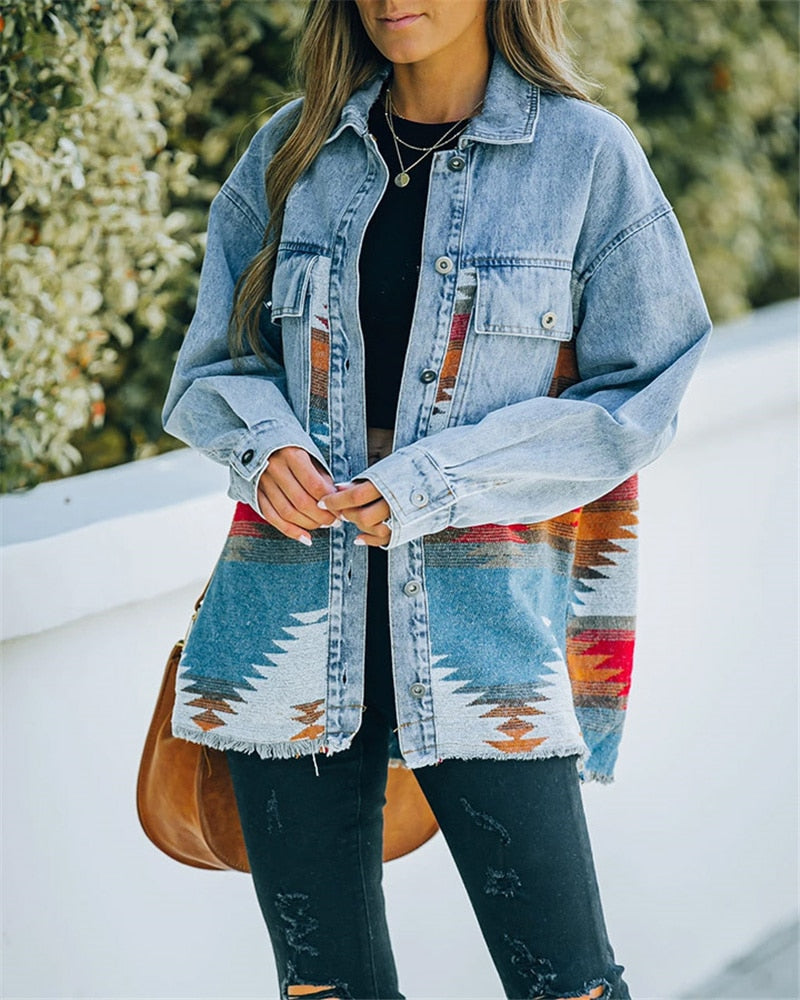 Boho Jacket, Denim Jacket for Women, Asa, Fast Shipping